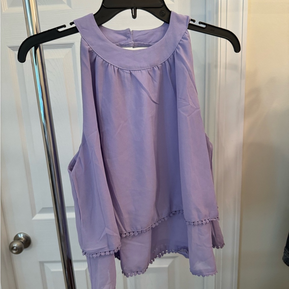 High neck top.